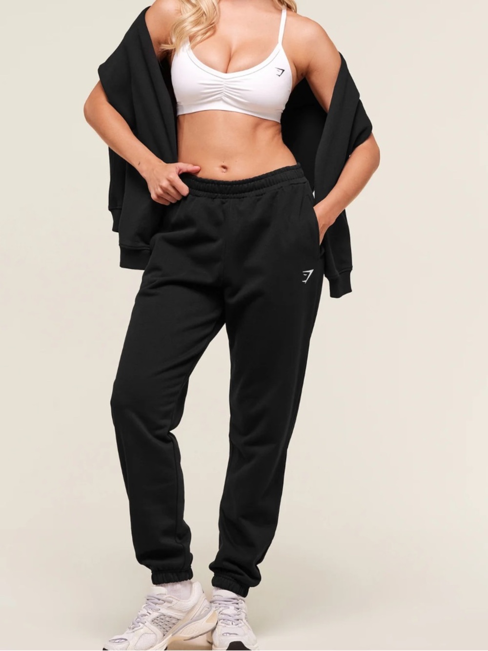 Gymshark black fleece joggers